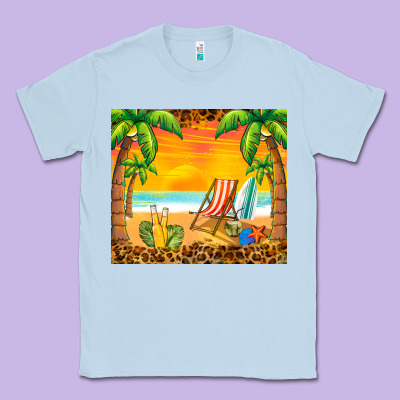 Sunset Beach Classic Tee Designed By Barkaloodesign