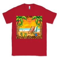 Red sunset beach Classic Tee - BarkalooDesign