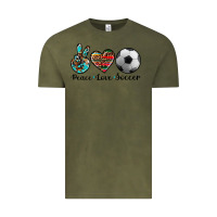 Vintage Olive peace love soccer Vintage Tee - Artiststas