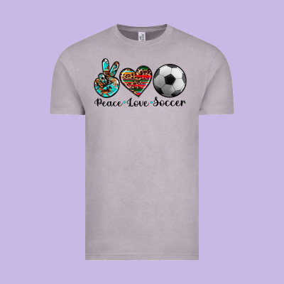 Peace Love Soccer Vintage Tee Designed By Artiststas