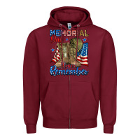 Burgundy memorial day honor remember Zipper Hoodie - RanaPortraitStore