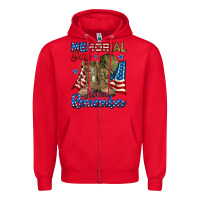 Red memorial day honor remember Zipper Hoodie - RanaPortraitStore