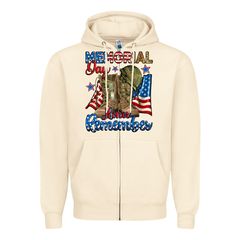 Memorial Day Honor Remember Zipper Hoodie by RanaPortraitStore | Teevron