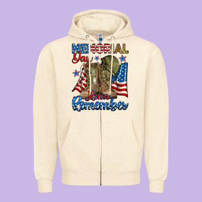 Zipper Hoodie memorial day honor remember