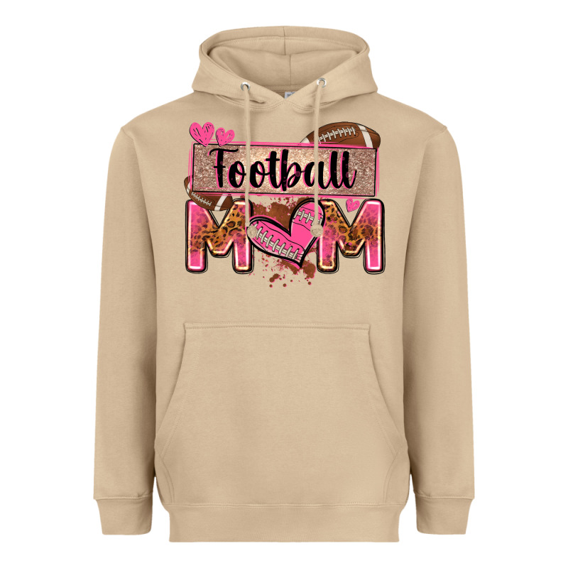 Football Mom With Leopard Heavyweight Hoodie by Zillion Design Studio | Teevron