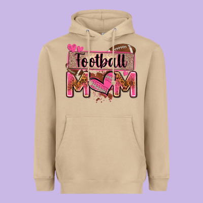 Football Mom With Leopard Heavyweight Hoodie Designed By Zillion Design Studio