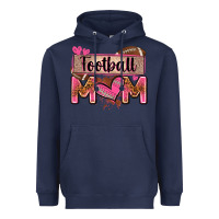 Navy football mom with leopard Heavyweight Hoodie - Zillion Design Studio