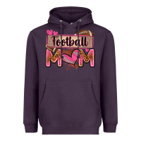 Plum football mom with leopard Heavyweight Hoodie - Zillion Design Studio