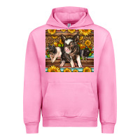 Fuchsia Pink Western Cute Hampshire Pigs Urban Hoodie - LillyAllenDesigns