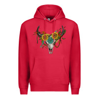 Cardinal boho bullskull with sunflower and gemstone Premium Hoodie - Artiststas