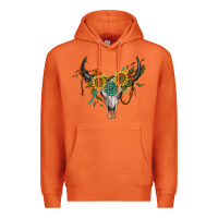 Carrot boho bullskull with sunflower and gemstone Premium Hoodie - Artiststas