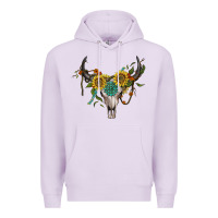 Lilac boho bullskull with sunflower and gemstone Premium Hoodie - Artiststas