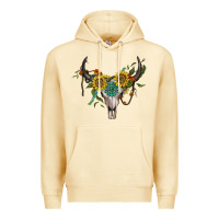 Pina Colada boho bullskull with sunflower and gemstone Premium Hoodie - Artiststas