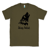 Army Green stay wild Classic Tee - Unal Design