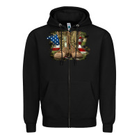Black american flag with army boots Zipper Hoodie - RanaPortraitStore