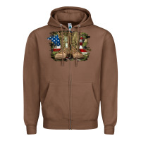 Chestnut american flag with army boots Zipper Hoodie - RanaPortraitStore