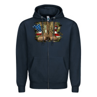 Navy american flag with army boots Zipper Hoodie - RanaPortraitStore