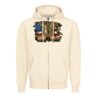 Sandshell american flag with army boots Zipper Hoodie - RanaPortraitStore