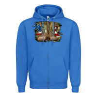 True Royal american flag with army boots Zipper Hoodie - RanaPortraitStore