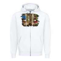White american flag with army boots Zipper Hoodie - RanaPortraitStore