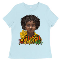 Baby Blue juneteenth black boy Ladies Tee - BarkalooDesign