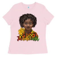 Bubblegum Pink juneteenth black boy Ladies Tee - BarkalooDesign