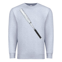 Heather Grey white wooden softball bat Premium Sweatshirt - FaDigitalArtStudio