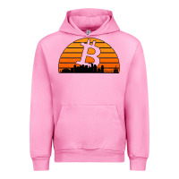 Fuchsia Pink bitcoin new orleans retro sunset Urban Hoodie - Jasminsmagicworld