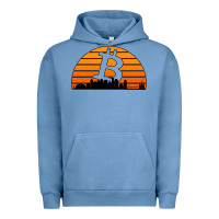 Pigment Pebble Blue bitcoin new orleans retro sunset Urban Hoodie - Jasminsmagicworld