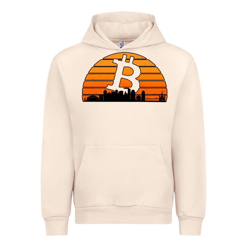 Bitcoin New Orleans Retro Sunset Urban Hoodie by Jasminsmagicworld | Teevron