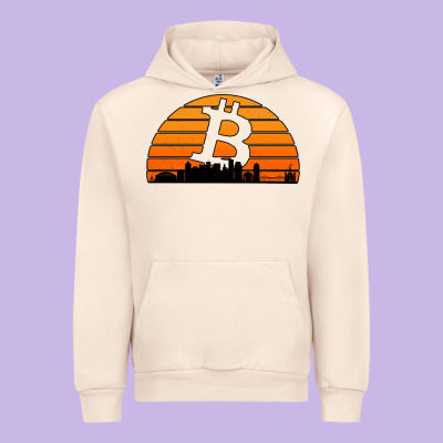 Bitcoin New Orleans Retro Sunset Urban Hoodie Designed By Jasminsmagicworld