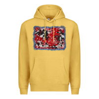 Antique Gold bandana cowhide denim background Premium Hoodie - AdoDesignShop