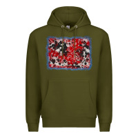 Army Green bandana cowhide denim background Premium Hoodie - AdoDesignShop