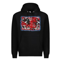 Black bandana cowhide denim background Premium Hoodie - AdoDesignShop