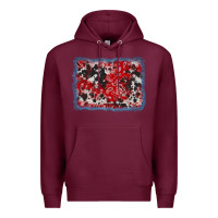 Burgundy bandana cowhide denim background Premium Hoodie - AdoDesignShop