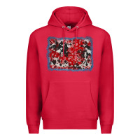 Cardinal bandana cowhide denim background Premium Hoodie - AdoDesignShop