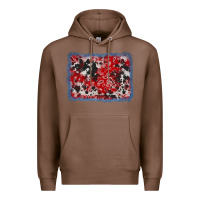 Chestnut bandana cowhide denim background Premium Hoodie - AdoDesignShop