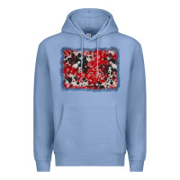 Colony Blue bandana cowhide denim background Premium Hoodie - AdoDesignShop