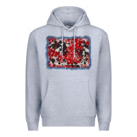 Heather Grey bandana cowhide denim background Premium Hoodie - AdoDesignShop