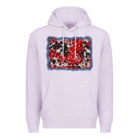 Lilac bandana cowhide denim background Premium Hoodie - AdoDesignShop