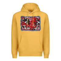 Mustard bandana cowhide denim background Premium Hoodie - AdoDesignShop