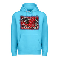 Ocean Blue bandana cowhide denim background Premium Hoodie - AdoDesignShop
