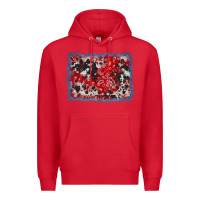 Red bandana cowhide denim background Premium Hoodie - AdoDesignShop