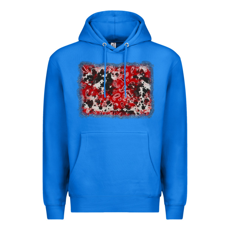 Bandana Cowhide Denim Background Premium Hoodie by AdoDesignShop | Teevron