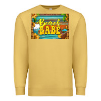 Antique Gold beach babe skinny metal can holder Premium Sweatshirt - HRA Design Shop