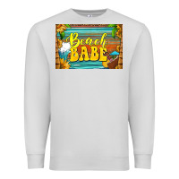 Dove Grey beach babe skinny metal can holder Premium Sweatshirt - HRA Design Shop