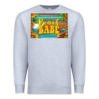 Heather Grey beach babe skinny metal can holder Premium Sweatshirt - HRA Design Shop
