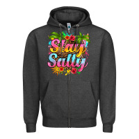 Charcoal Heather stay salty Zipper Hoodie - RanaPortraitStore