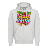 Dove Grey stay salty Zipper Hoodie - RanaPortraitStore