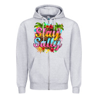 Heather Grey stay salty Zipper Hoodie - RanaPortraitStore